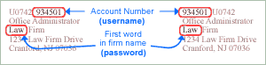 Login info